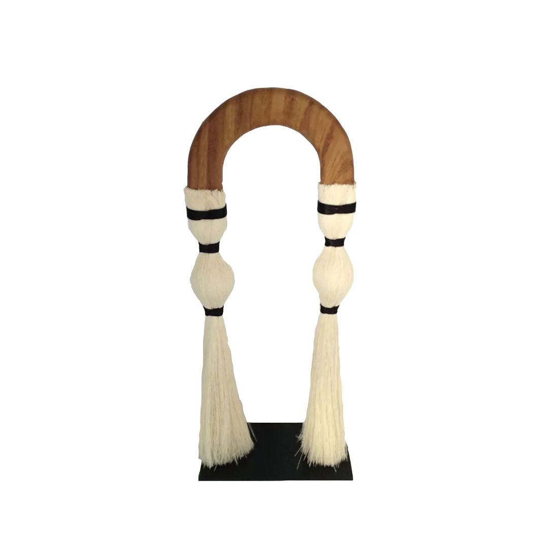 Adornos de Madera para Sala - Monje Herradura Macrame Blanco | CREATA Muebles