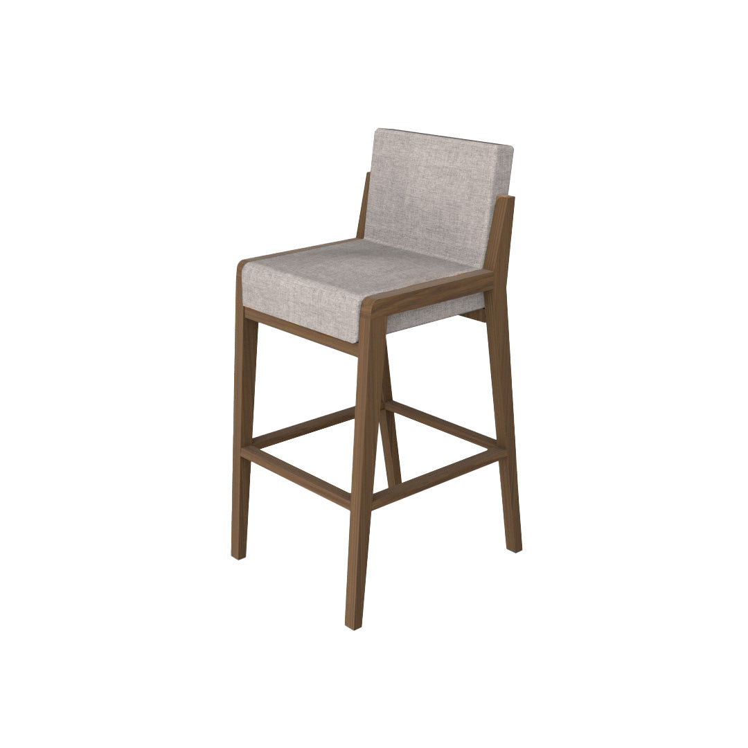 Banco Barra Desayunador Bock Grey Elite tres cuartos fondo blanco | CREATA Muebles