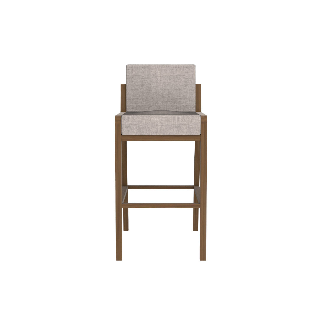Banco Barra Desayunador Bock Grey Elite frente fondo blanco | CREATA Muebles