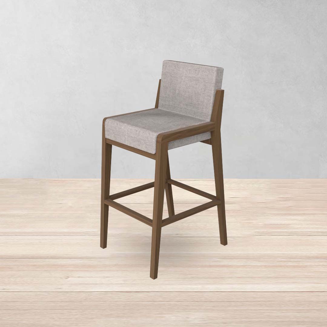 Banco Barra Desayunador Bock Grey Elite con fondo | CREATA Muebles