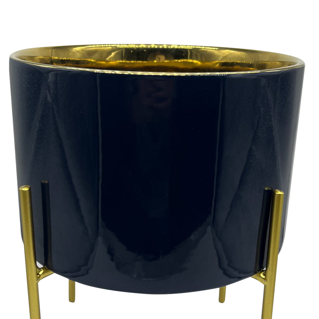 Maceteros Interior - Maceta Krista Azul Grande Detalle Superior  | CREATA Muebles