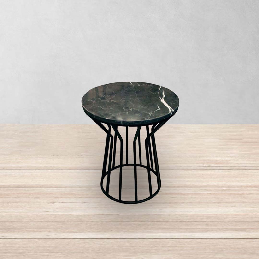 Mesa lateral marmol - mesa Fuente Marmol Negro con fondo | CREATA Muebles			