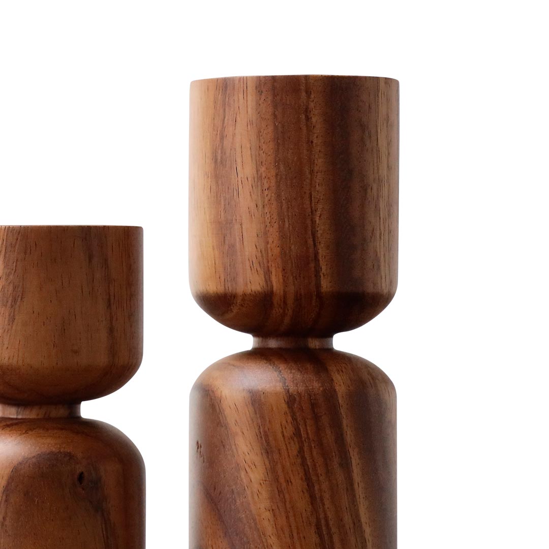 Portavelas Madera - Set Portavelas Avery - Detalle  | CREATA Muebles