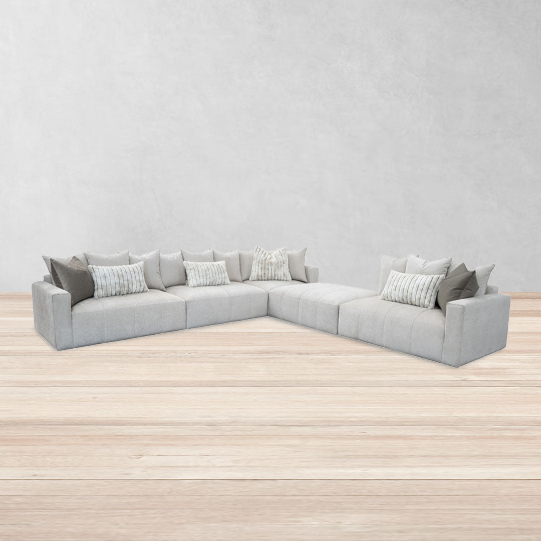 Sala Modular Izquierda - Dylan Mercury Peyote - Montaje | CREATA Muebles
