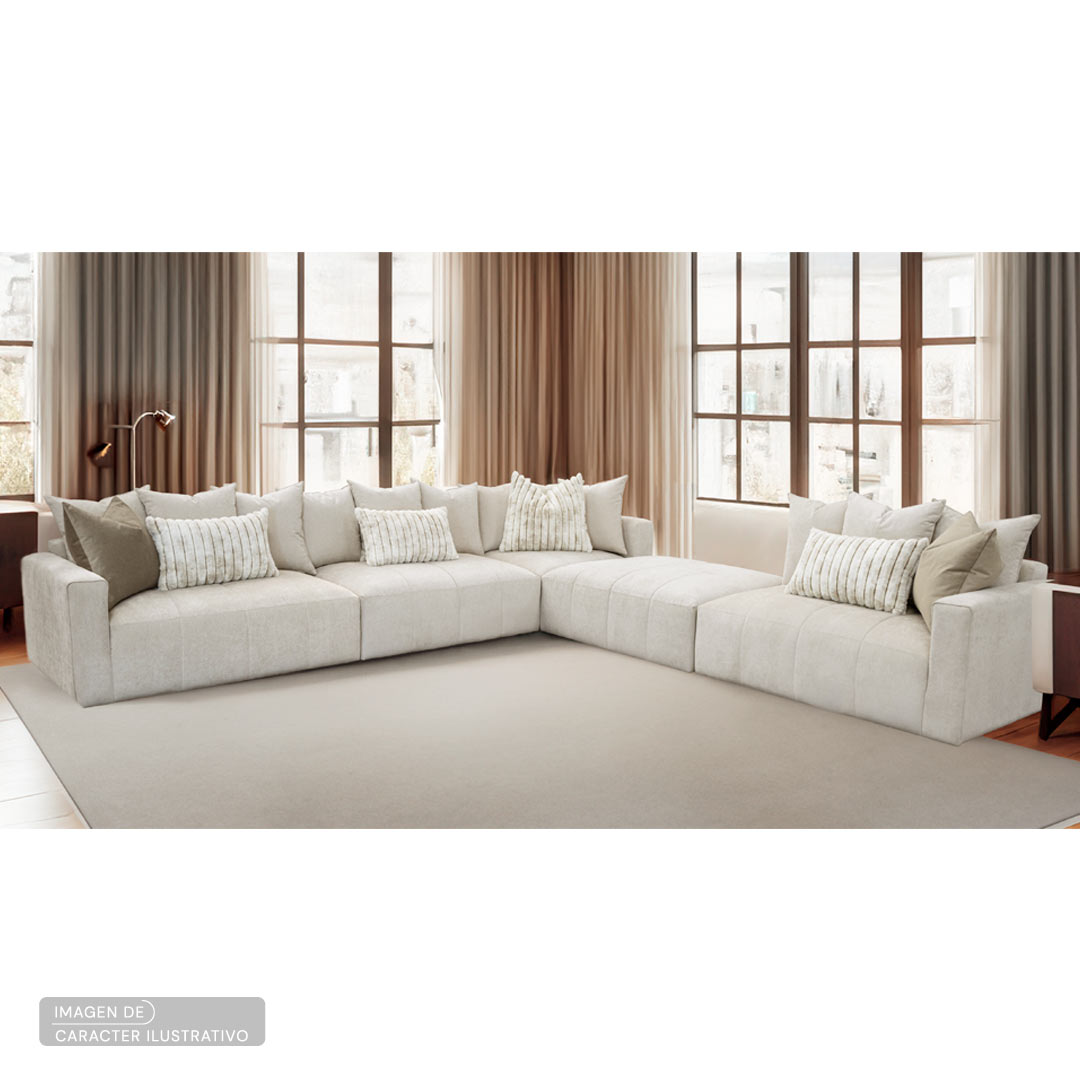 Sala Modular Izquierda - Dylan Mercury Peyote - Set Ilustrativo | CREATA Muebles