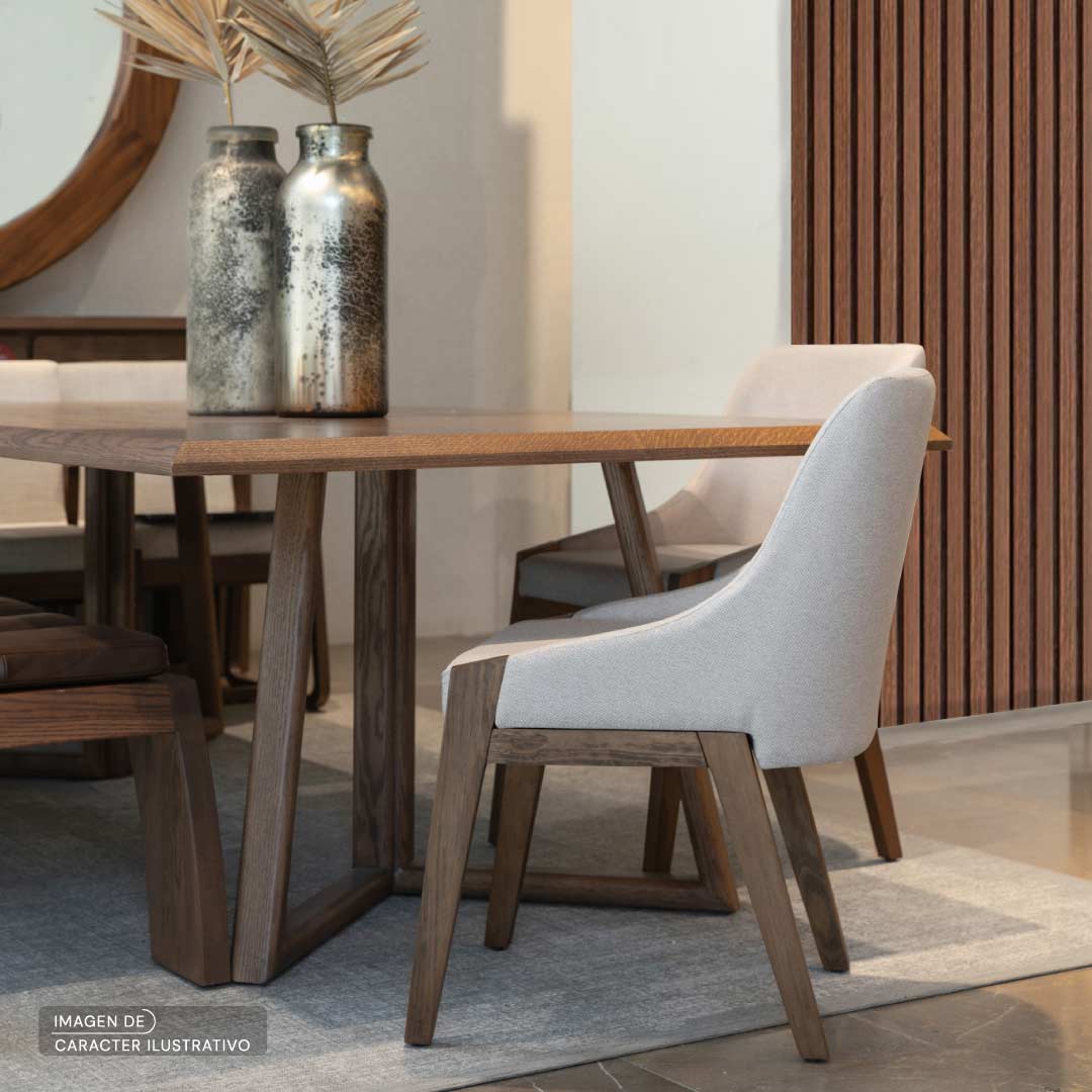Sillas Modernas para Comedor Precios - Silla Enna Pearl Drill Pino laca bellota - Set Ilustrativo| CREATA Muebles