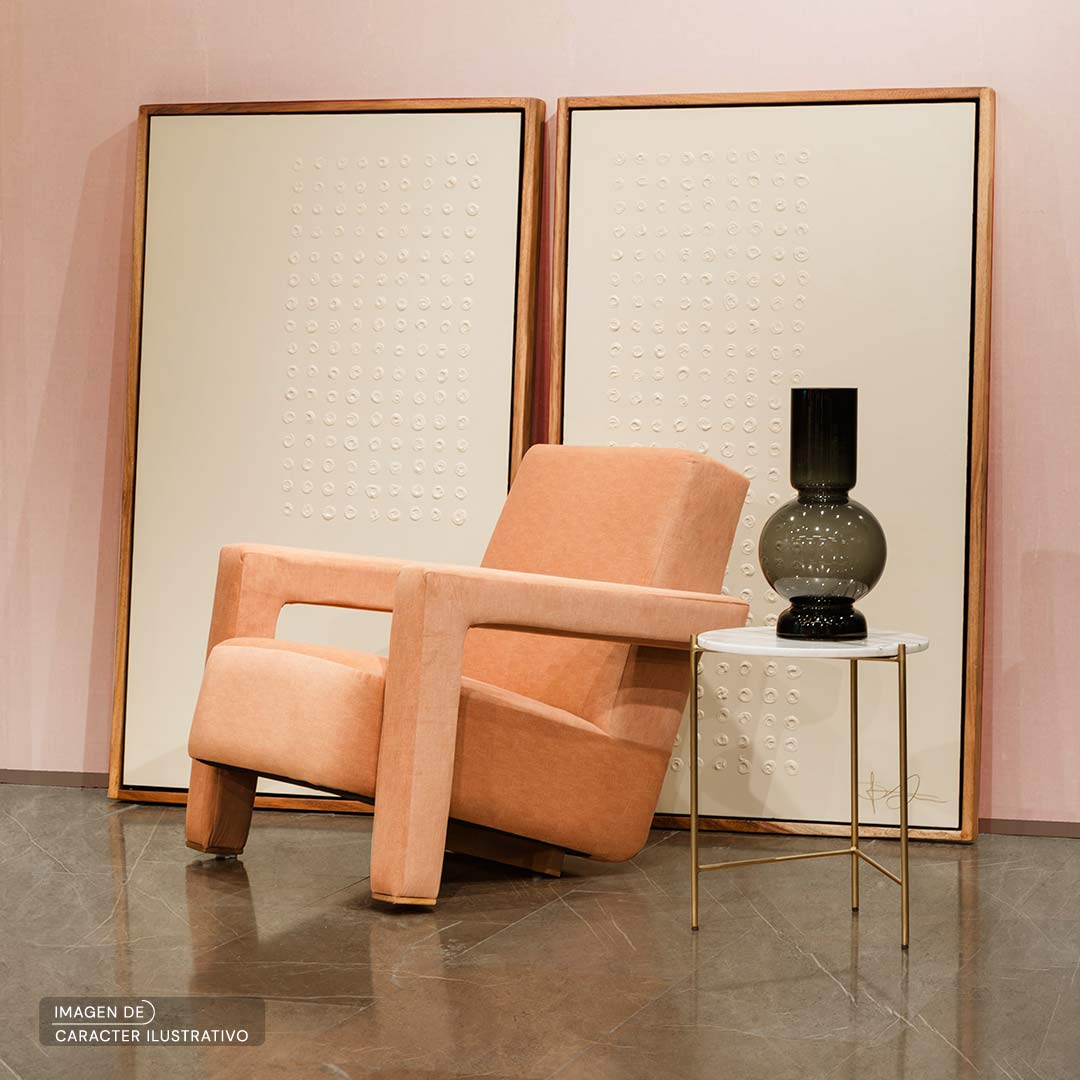 Sillón Individual - Sillón Tessa Velvet Italia Salmón- Set Ilustrativo | CREATA Muebles