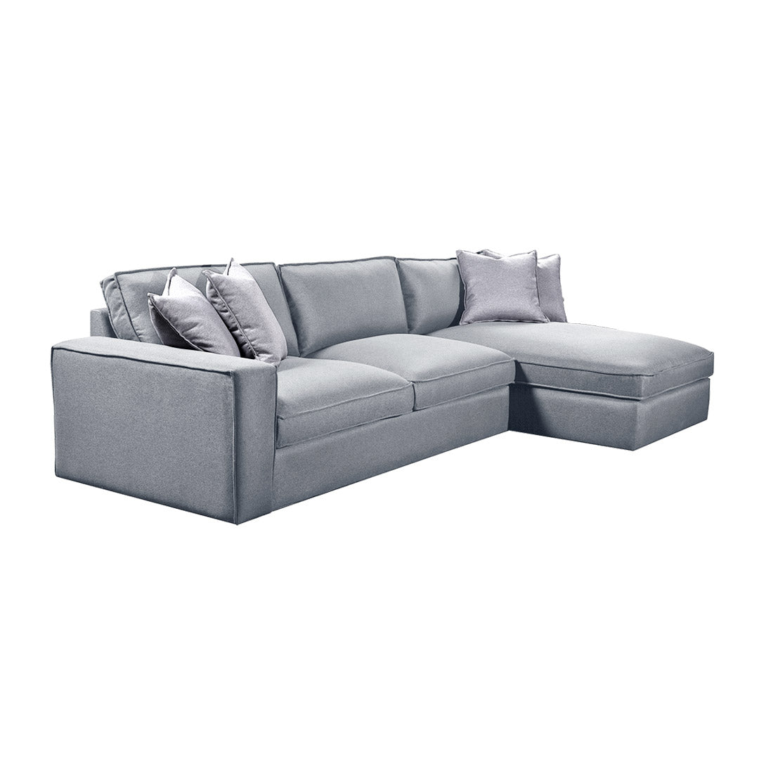 Sofa de diseño con Chaise Derecho-Esquinero Kivi Harmony Silver | CREATA Muebles