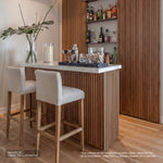 Set Banco Pessio Distraction Natural con patas de teca | CREATA MUEBLES