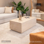 Set Mesa de centro Elite mármol crema marfil pulido | CREATA MUEBLES