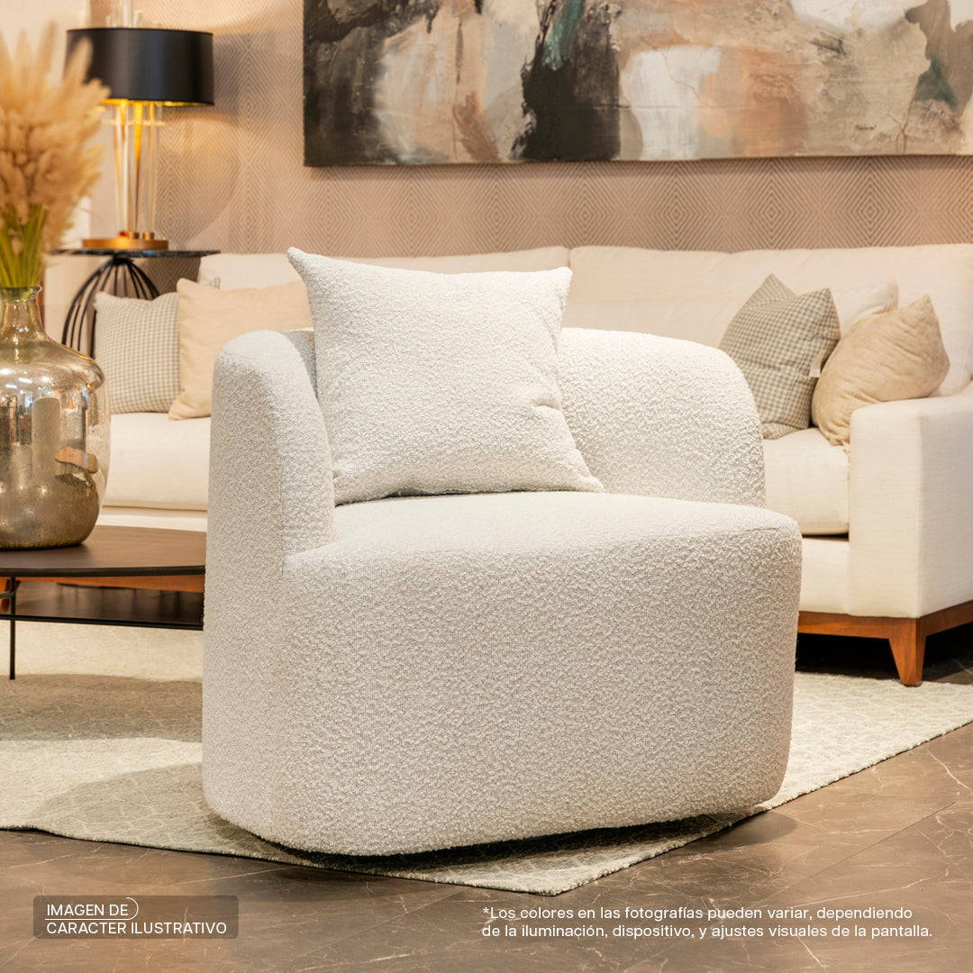Set Sillón Ocasional Giratorio Irlanda Copenhaguen Natural | CREATA MUEBLES