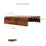 Isométrico Mesa de centro Menia de parota | CREATA MUEBLES