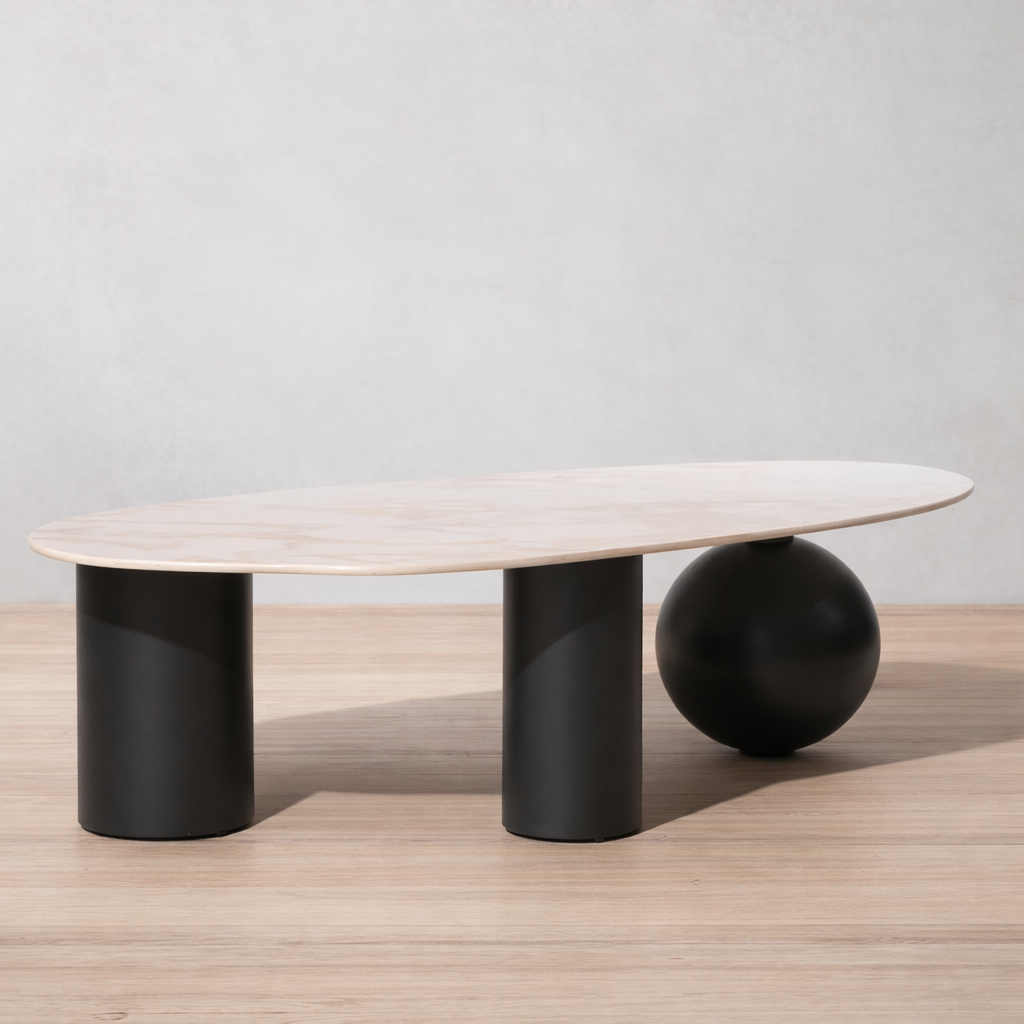 Back Mesa de centro Sottana en mármol stone blanca | CREATA MUEBLES