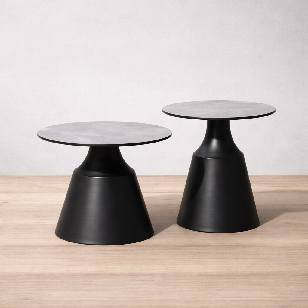 Back  Mesa de centro 2 mesas Madonna mármol Gloss gris
| CREATA MUEBLES