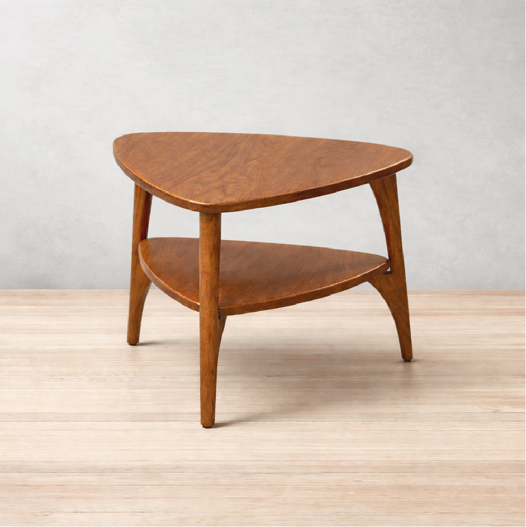 Back Mesa lateral repisa Oslo con madera de encino laca bellota | CREATA MUEBLES