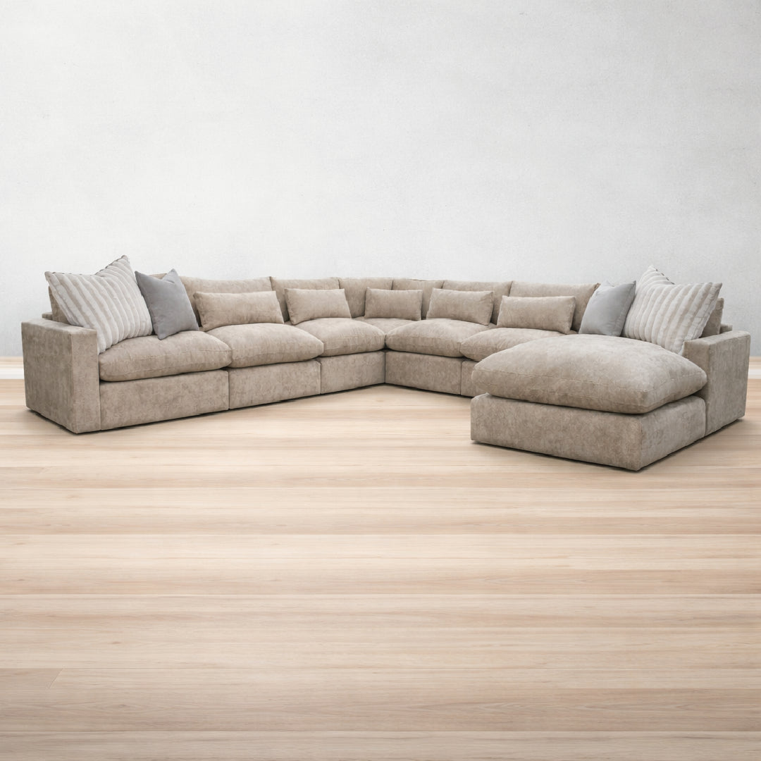 Back Sala modular Lugano Nature Linen Coord Nature Flex | CREATA MUEBLES