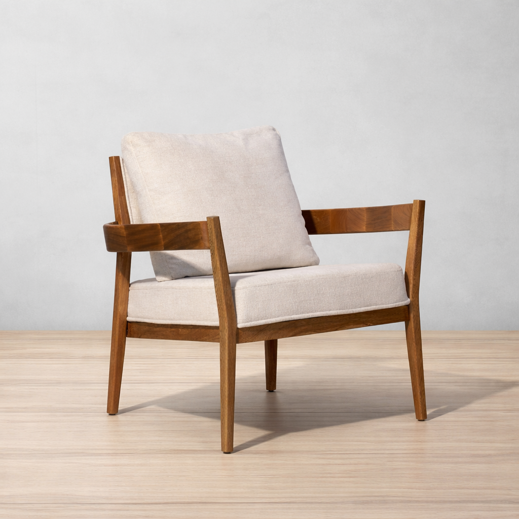 Back Sillón individual Rest en madera Rosa morada y color Fly flax | CREATA MUEBLES