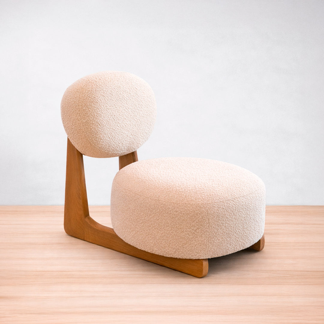 Back Sillón individual Salermo en madera tacuba y color Copenhagen linen | CREATA MUEBLES