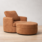 Back Sillón individual giratorio Volare color Moxie brick | CREATA MUEBLES