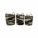 Canastos Organizadores Decorativos - Juego Canastos Mimbre con Plama Negro Beige | CREATA Muebles