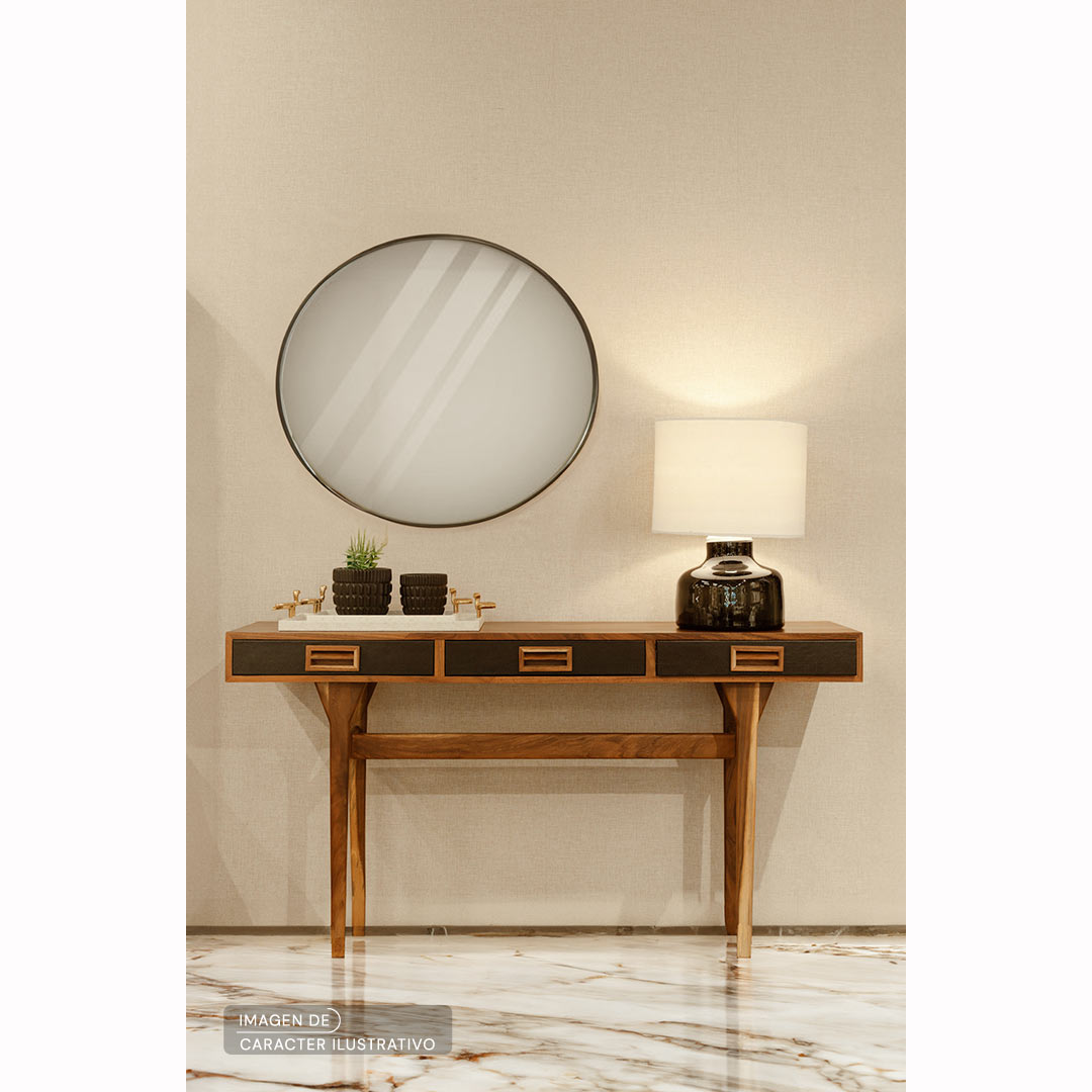 Credenza de Madera para Comedor - Credenza Koda Parota Piel Negra - Set Ilustrativo | CREATA Muebles