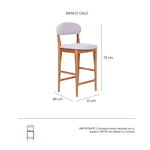 Iso Banco Oslo con respaldo Pearl Drill Bellota | CREATA MUEBLES