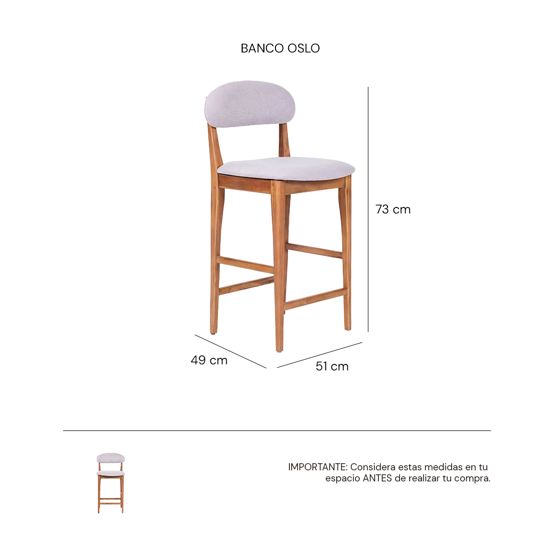 Iso Banco Oslo con respaldo Pearl Drill Bellota | CREATA MUEBLES