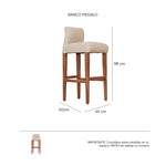 Iso Banco Piegalo Blend Natural con patas de Teca | CREATA MUEBLES