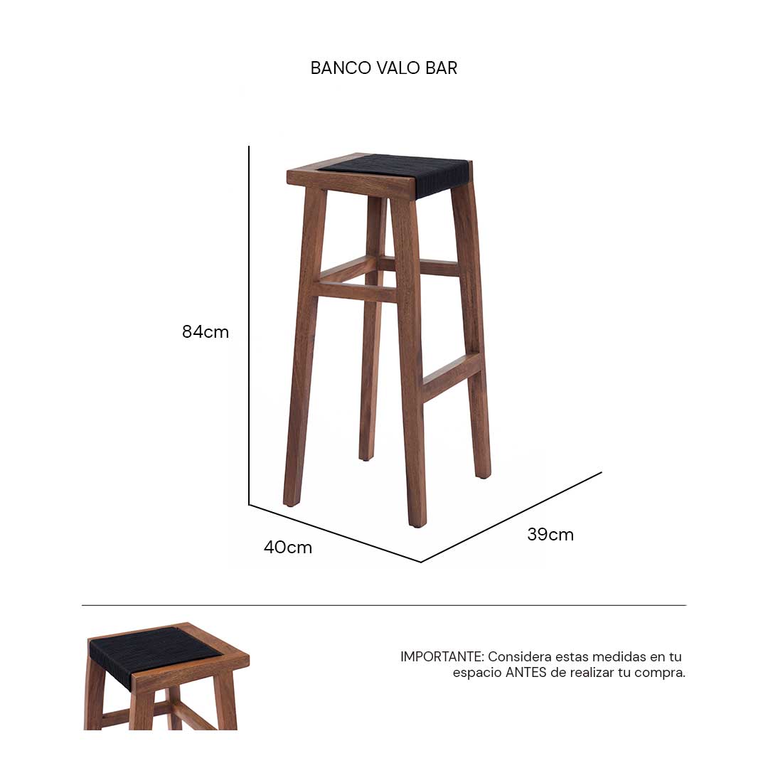 Iso Banco Bar Valo Bellota | CREATA MUEBLES