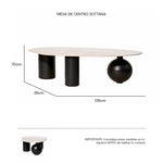 Isométrico Mesa de centro Sottana en mármol stone blanca | CREATA MUEBLES