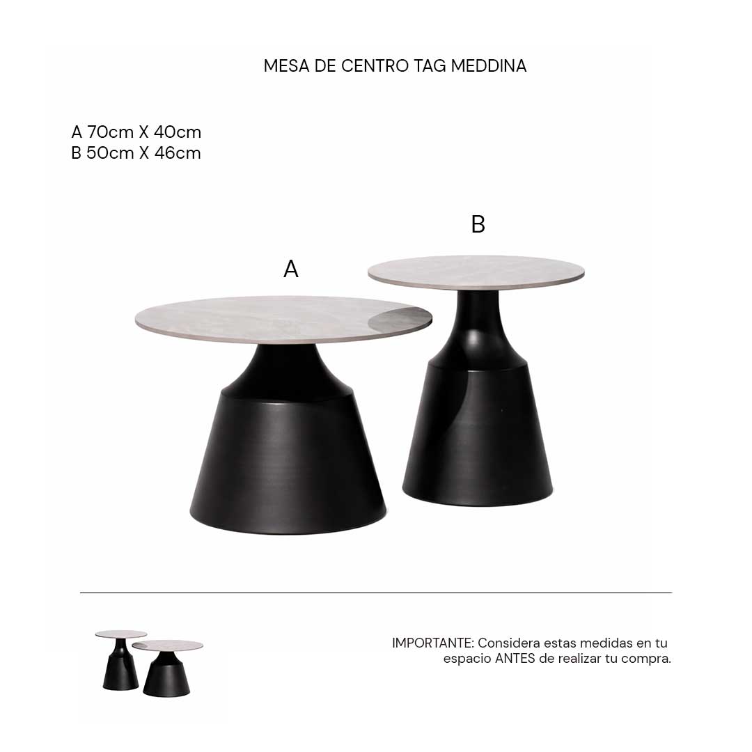 Isométrico  Mesa de centro 2 mesas Madonna mármol Gloss gris
| CREATA MUEBLES