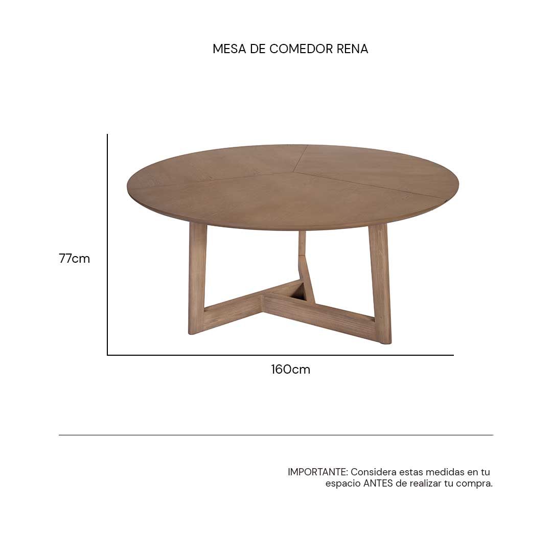 Isométrico Mesa de comedor Rena Tacuba | CREATA MUEBLES
