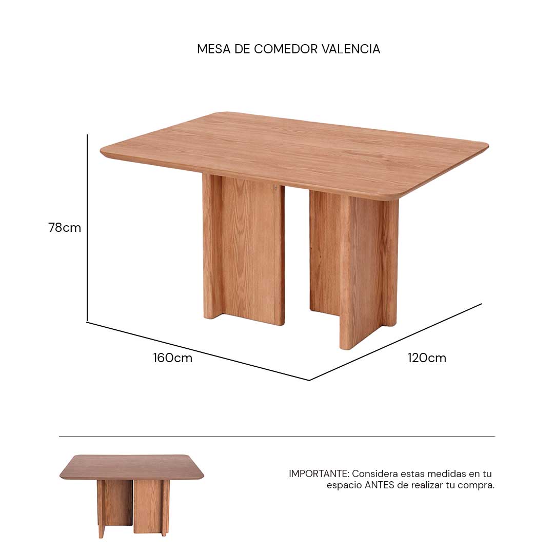 Isométrico Mesa de comedor Valencia Tacuba | CREATA MUEBLES