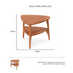Isométrico Mesa lateral repisa Oslo con madera de encino laca bellota | CREATA MUEBLES