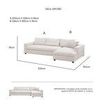 Isometrico Sala en L Amareto Distraction Natural | CREATA MUEBLES