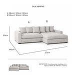 isométrico Sala Memphis Altman pearl | CREATA MUEBLES