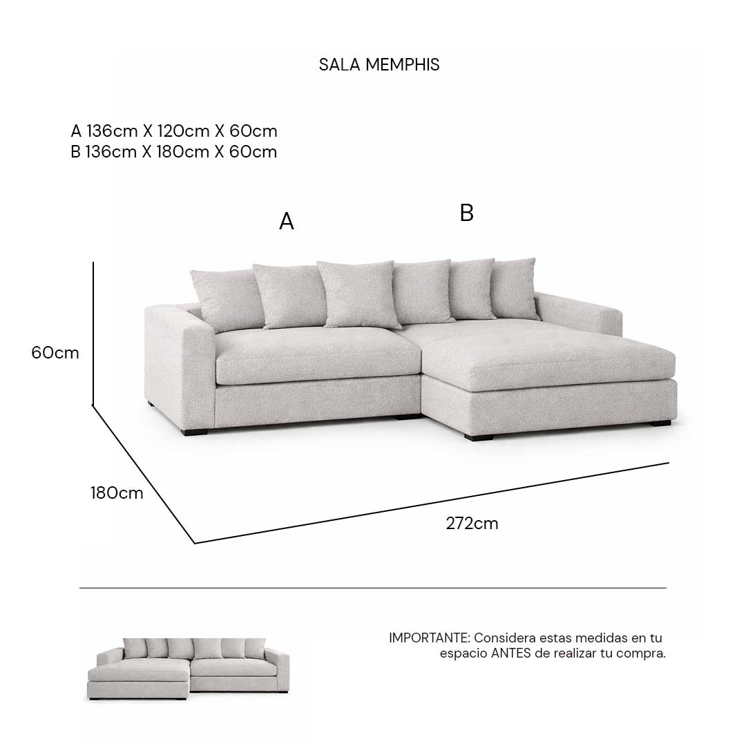 isométrico Sala Memphis Altman pearl | CREATA MUEBLES