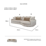 isometrico Sala Oxford Tutus Chalk y Ziza Fossil Pibo | CREATA MUEBLES