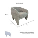 Isométrico Sillón individual Clarisse en color Grayge | CREATA MUEBLES