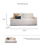 Isométrico Sofá Cama Galian Presto Flax | CREATA MUEBLES