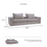 Isométrico Sofá Tessa dos brazos Altman Cotton vivo champañe | CREATA MUEBLES