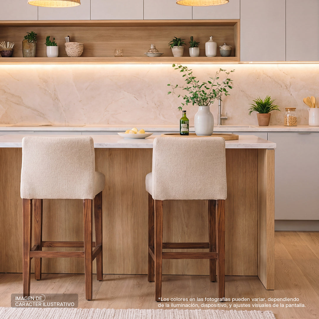 Set Banco Piegalo Blend Natural con patas de Teca | CREATA MUEBLES