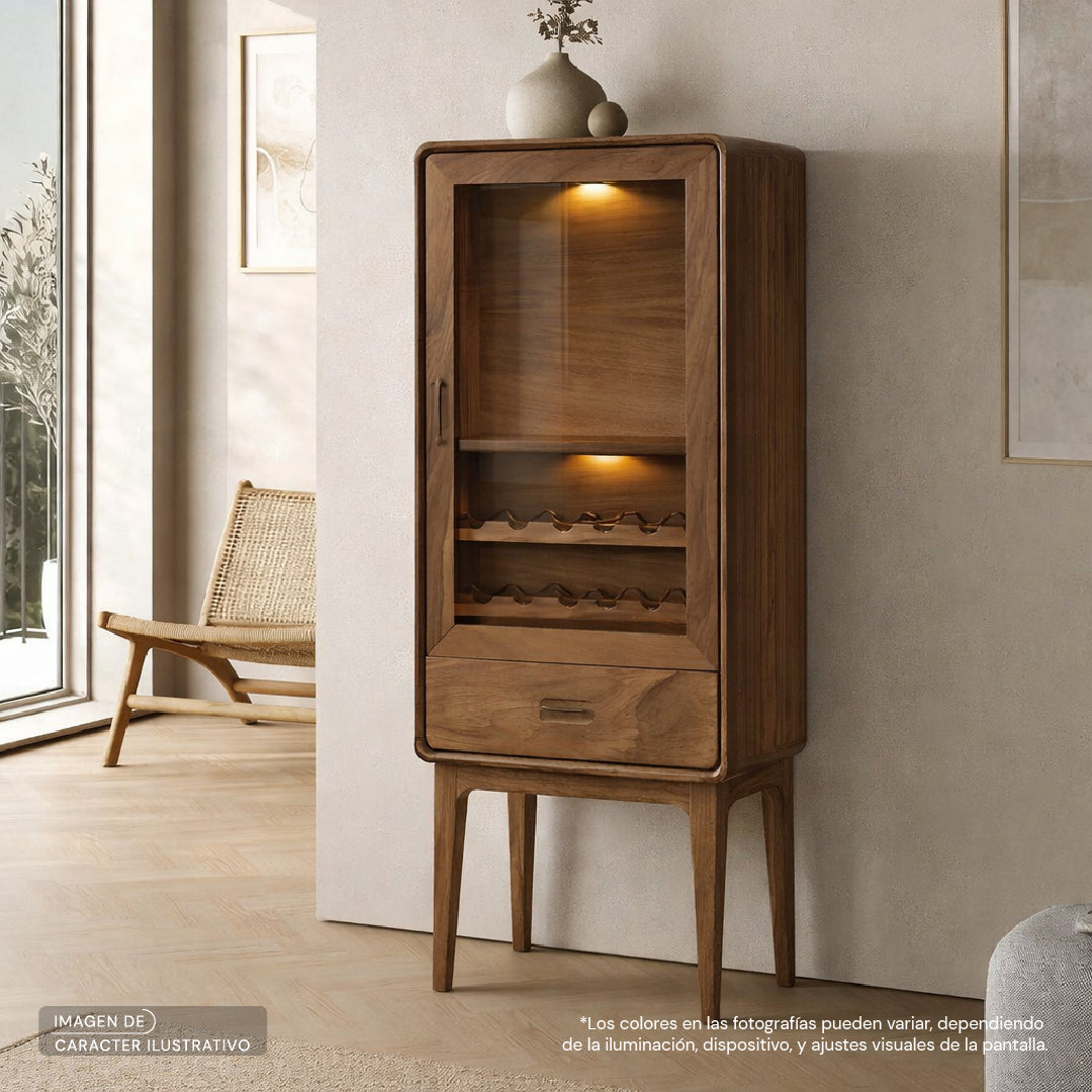 Set Cava Kein con luz en Parota | CREATA MUEBLES