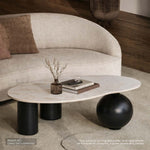 Set Mesa de centro Sottana en mármol stone blanca | CREATA MUEBLES