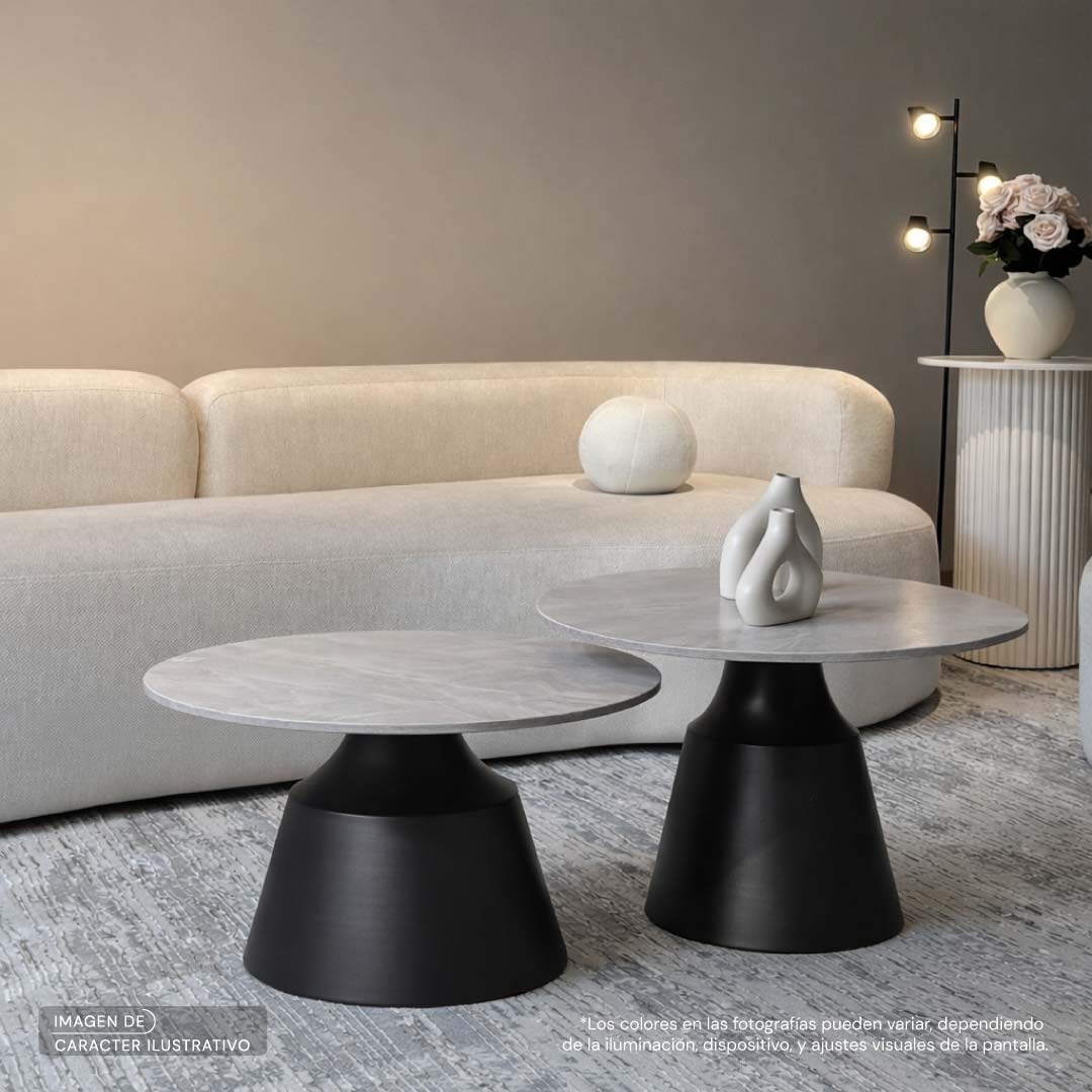 Set  Mesa de centro 2 mesas Madonna mármol Gloss gris
| CREATA MUEBLES