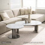 Set Mesa de centro ocasional set 2 pz Nabor color stone | CREATA MUEBLES