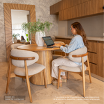 Set Mesa de comedor Viena en madera de Rosa Morada | CREATA MUEBLES