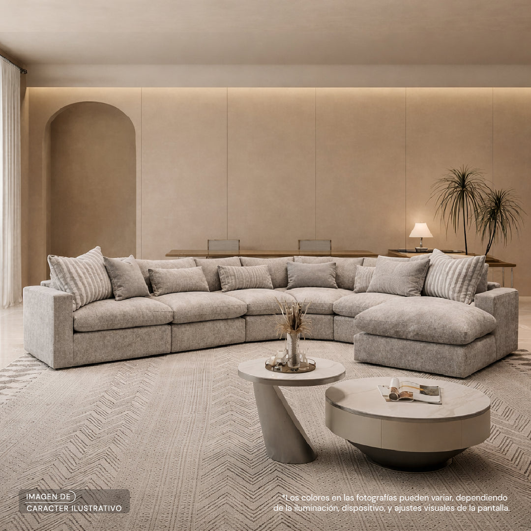 Set Sala modular Lugano Nature Linen Coord Nature Flex | CREATA MUEBLES