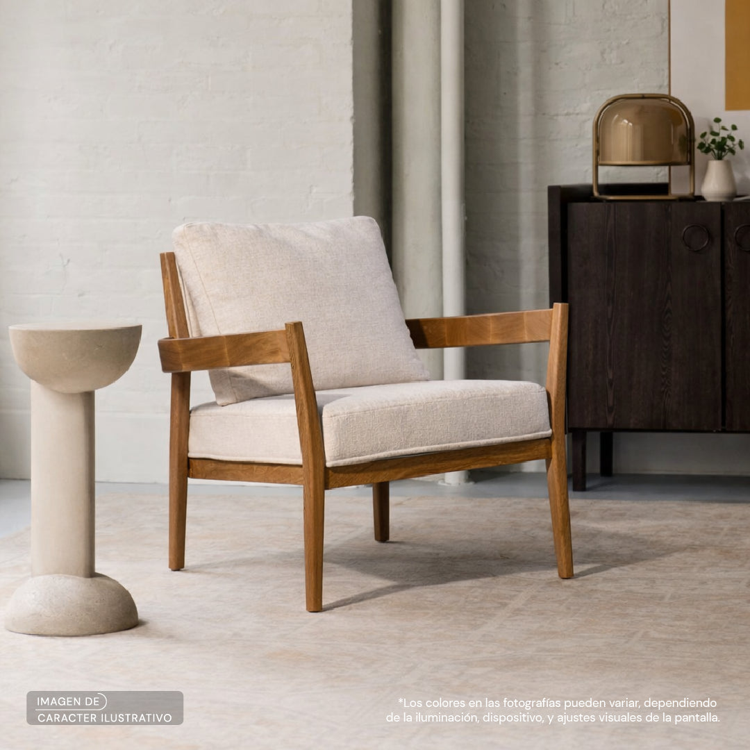 Set Sillón individual Rest en madera Rosa morada y color Fly flax | CREATA MUEBLES