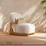 Set Sillón individual Salermo en madera tacuba y color Copenhagen linen | CREATA MUEBLES